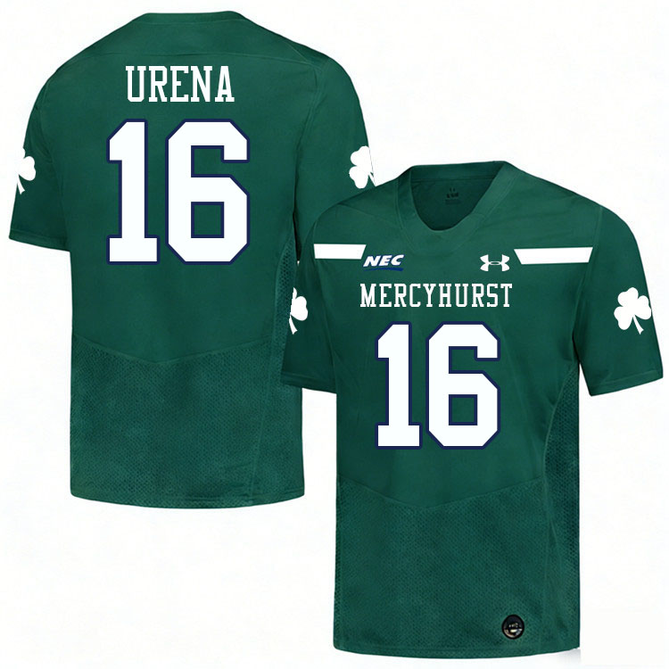 Mercyhurst Lakers #16 Adam Urena College Football Jerseys,Uniforms Stitched-Green